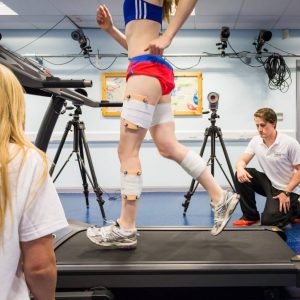 woman on treadmill during experiment