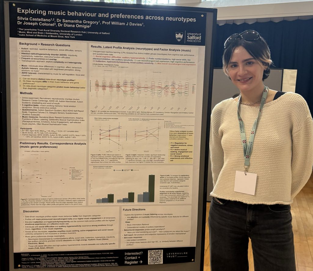 Silvia standing beside her poster 