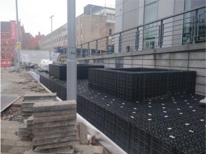 Green infrastructure installation process at University of Salford